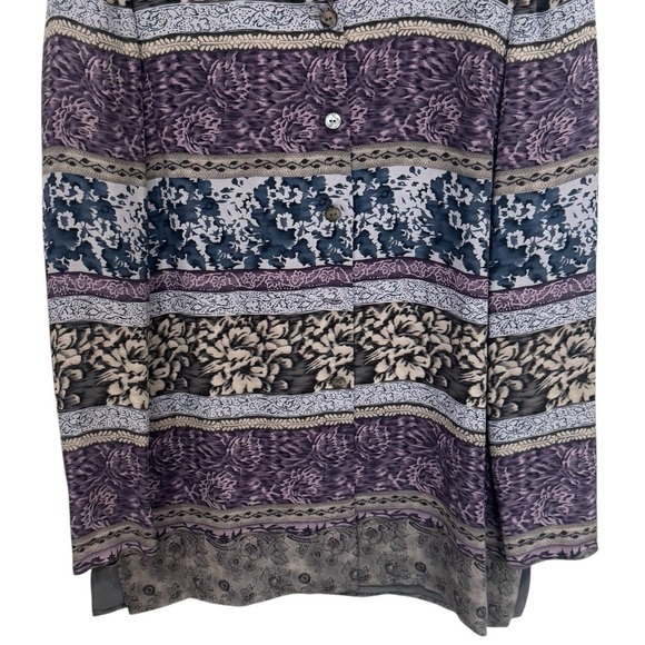 Vintage Dana Buchman Floral Long Sleeve 100% Silk Long Sleeve Blouse Size 2 - Picture 4 of 13